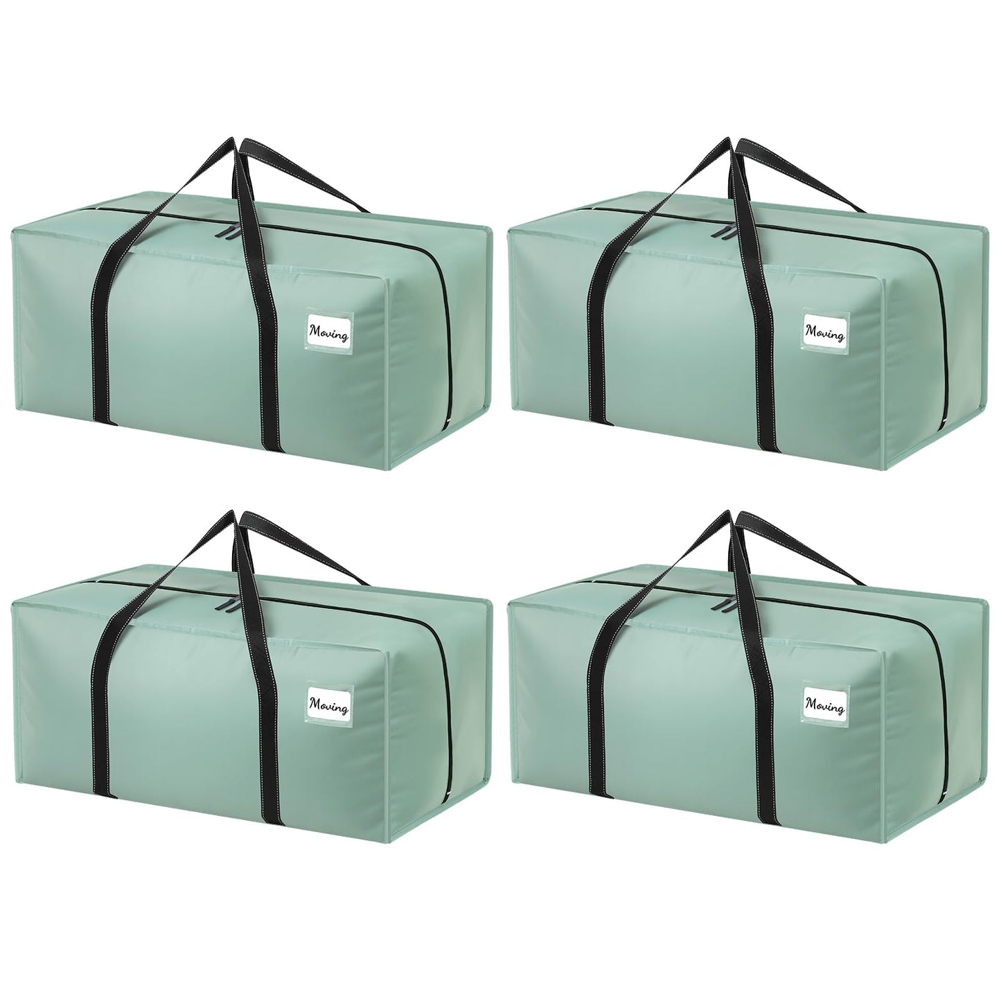Dntorx 4 Pack 90L Moving Bags, Waterproof Storage Totes, Green