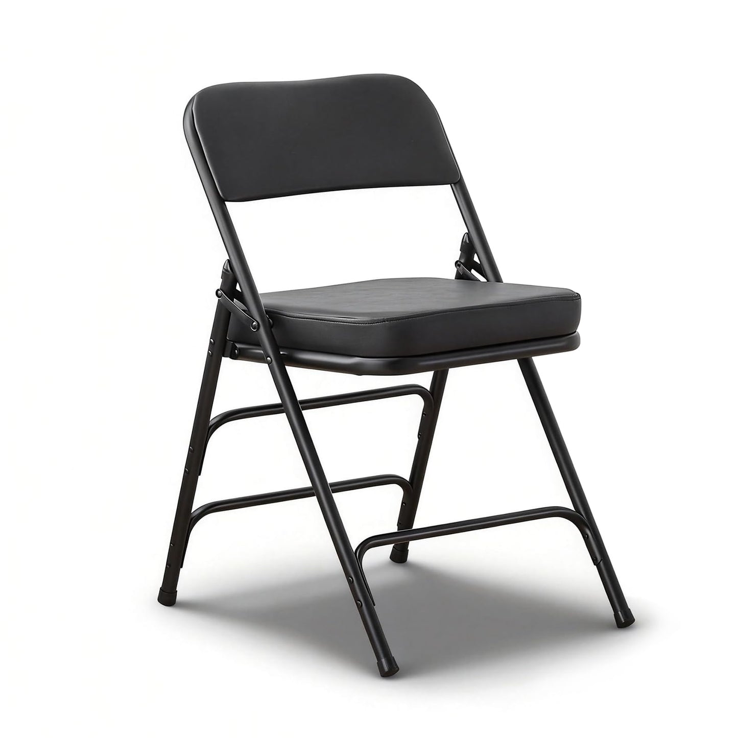 CHAIRABLE Padded Folding Chair with Thick Cushion, 1 Pack Black