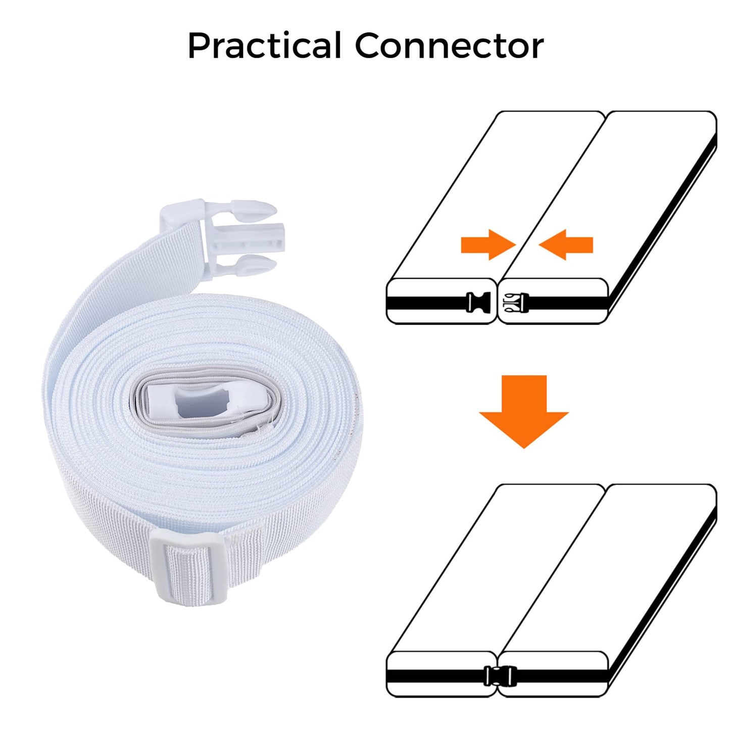 Mattress Holder Strap, Adjustable Bed Connector Band for Two Mattresses