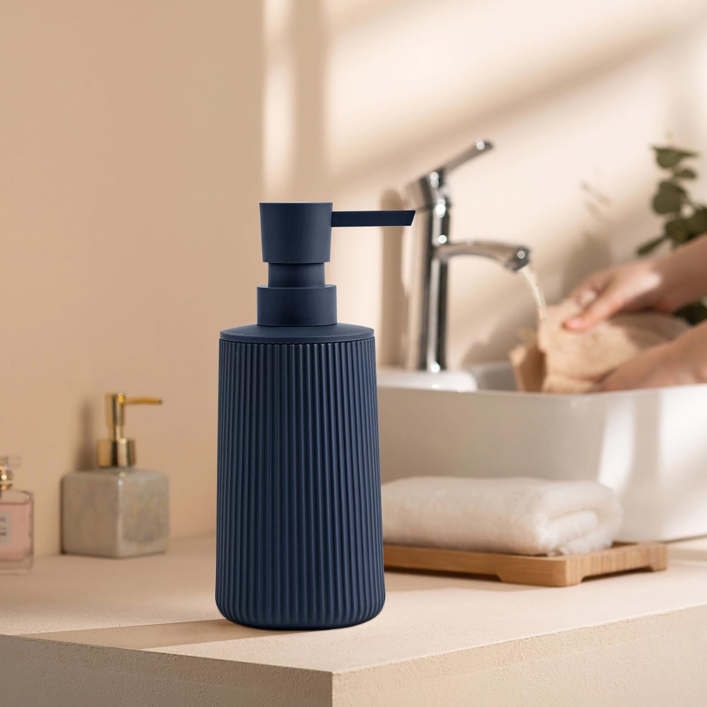 Hand Soap Dispenser Bathroom Blue Soap Dispenser Kitchen Sink 2 Pieces