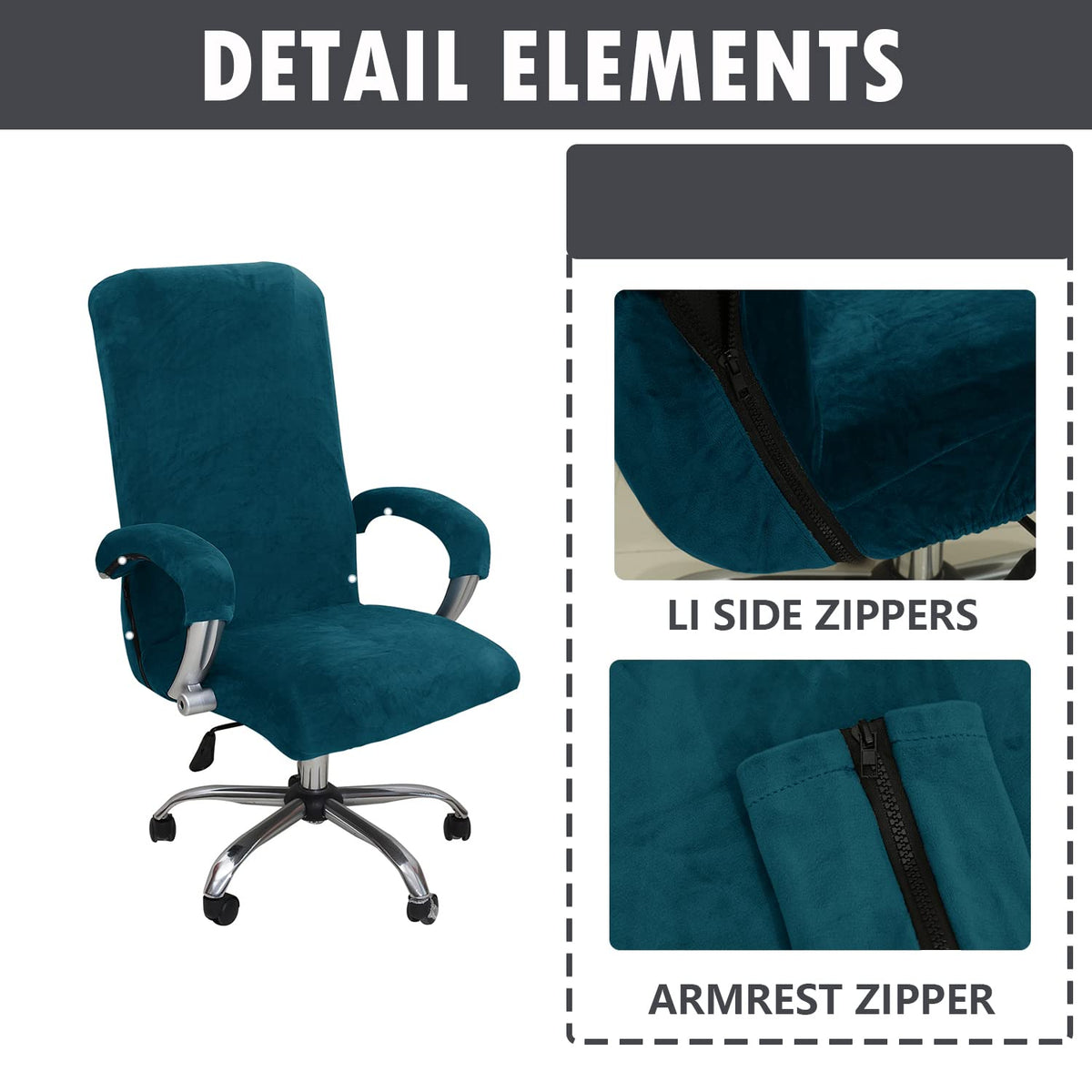 Bestenrose Velvet Office Chair Cover Stretch Computer Desk Armchair Covers