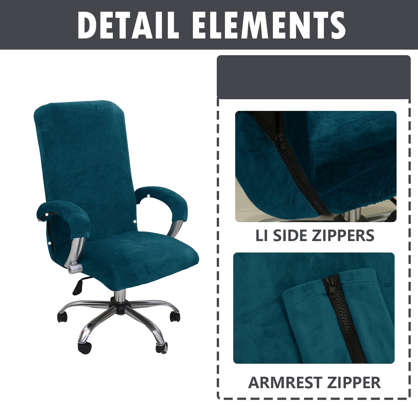 Bestenrose Velvet Office Chair Cover Stretch Computer Desk Armchair Covers