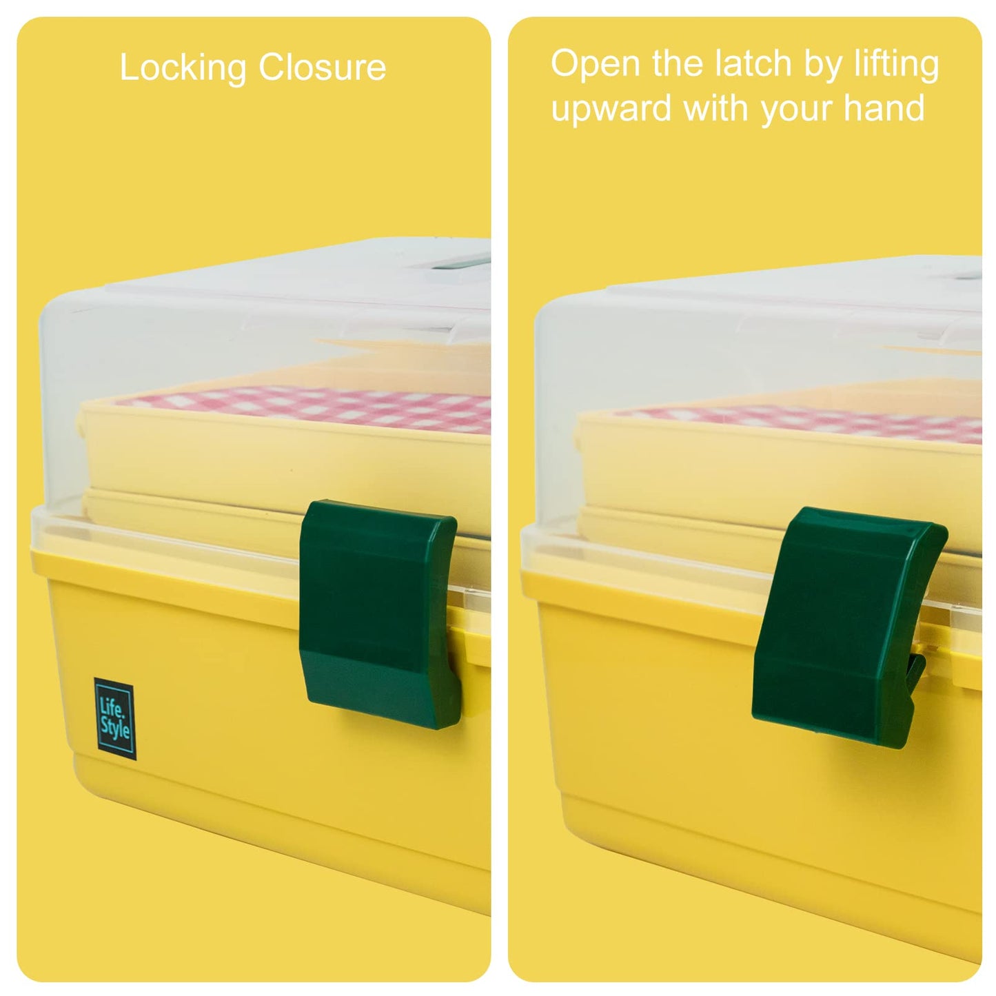 Creahaus 13inch 3 Layer Multipurpose Storage Box, Craft Storage Box with Compartments, Plastic Tool Box, Medicine storage box