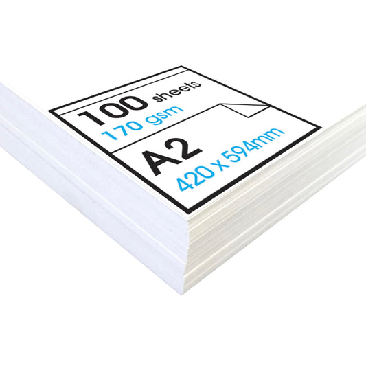 Artway Studio - Acid Free A2 Cartridge Paper for Drawing - Ideal for Dry Art Applications - 170gsm - A2 (100 Sheets), Off-White