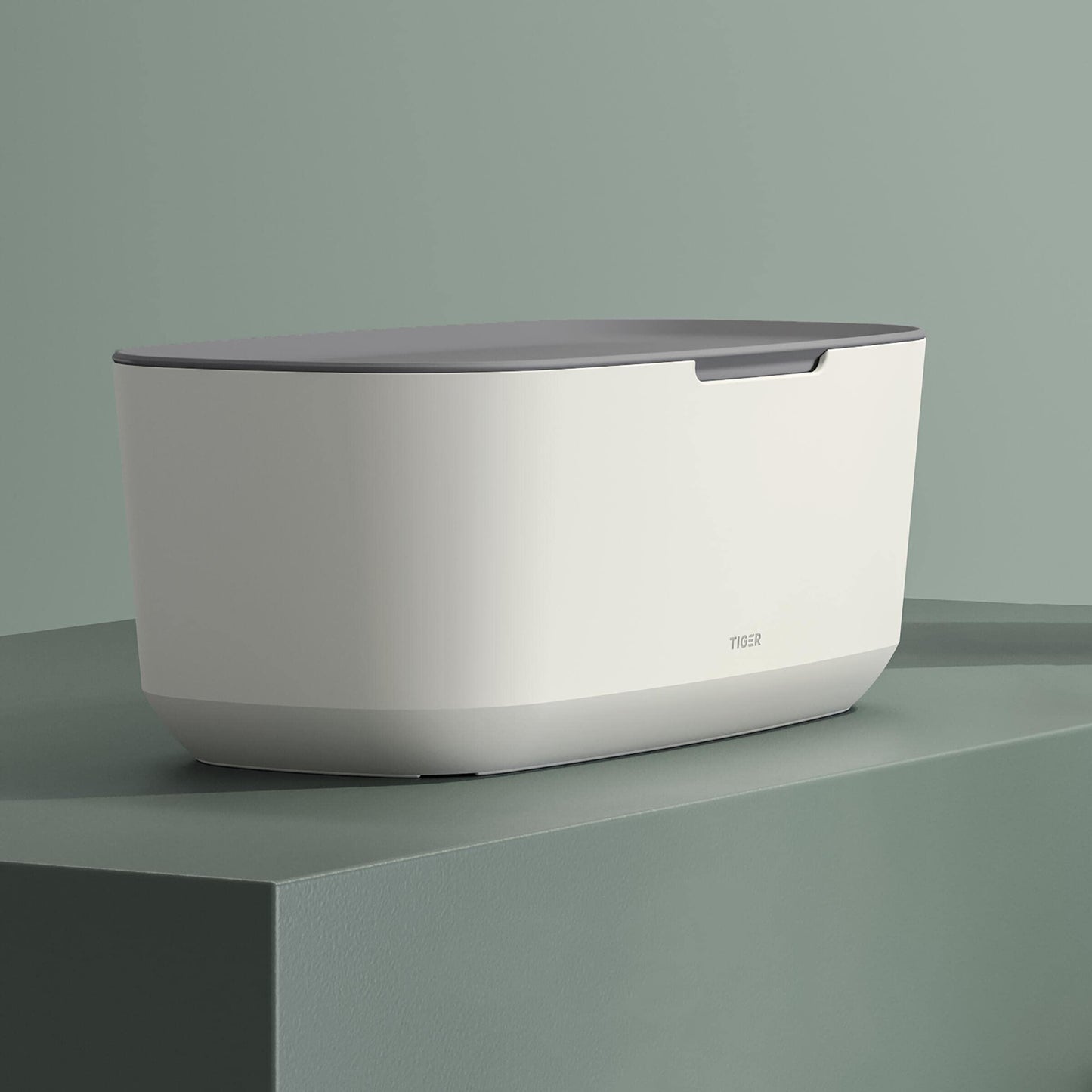 Tiger Tess Storage box with lid White/Light grey