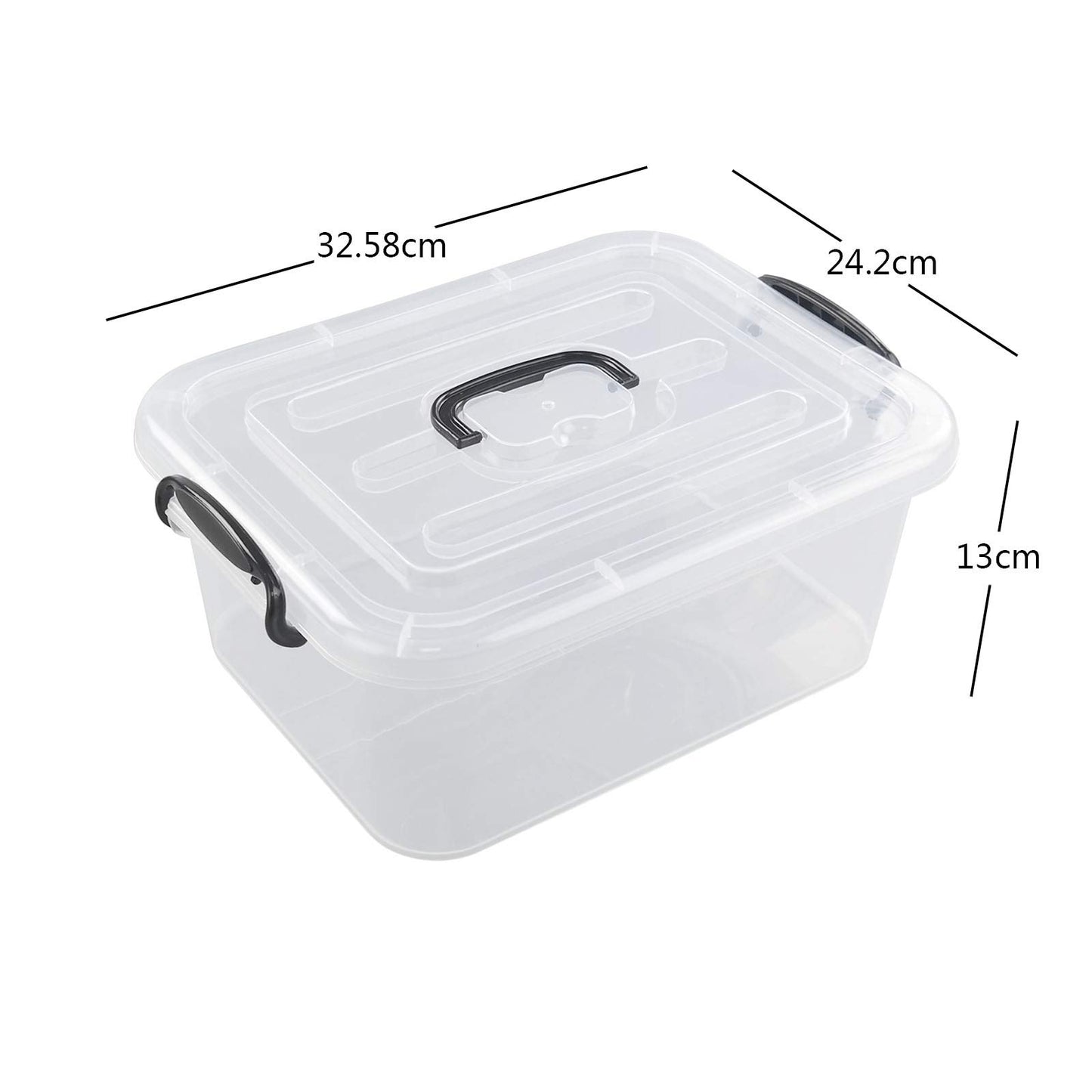 Bringer 6-Pack 8 L Clear Plastic Storage Boxes, Clear Latch Boxes