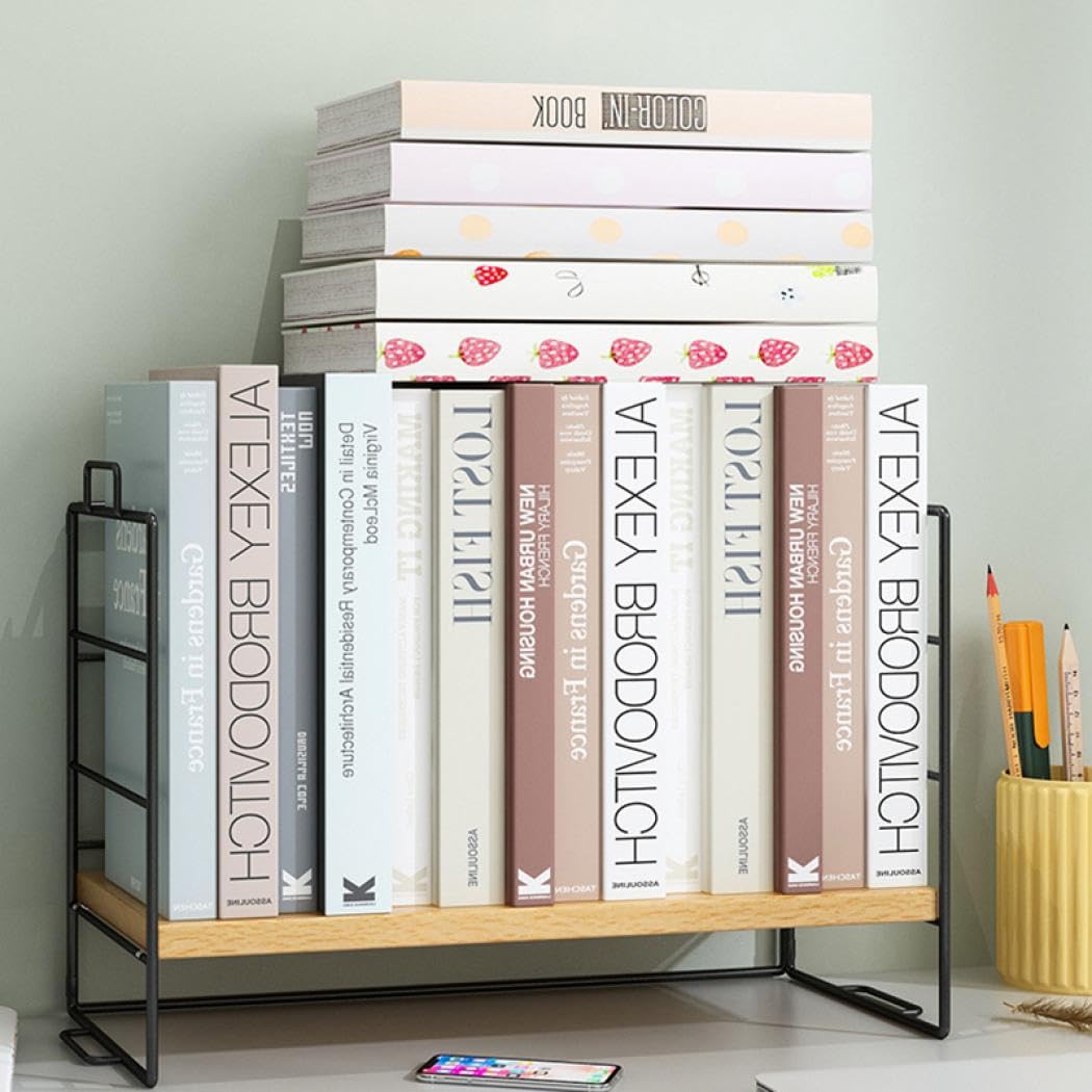 Gelory Desk Shelf Organiser Desktop Bookcase Storage for Home Office