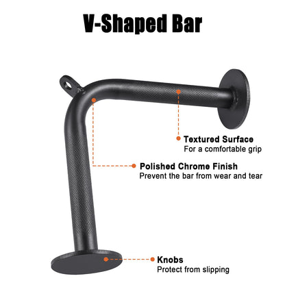 Workout Cable Machine Attachment for Home Gym, SERTT LAT Pulldown Attachments, Cable Accessories for Weight Training, Straight Pull Down Bar, Tricep
