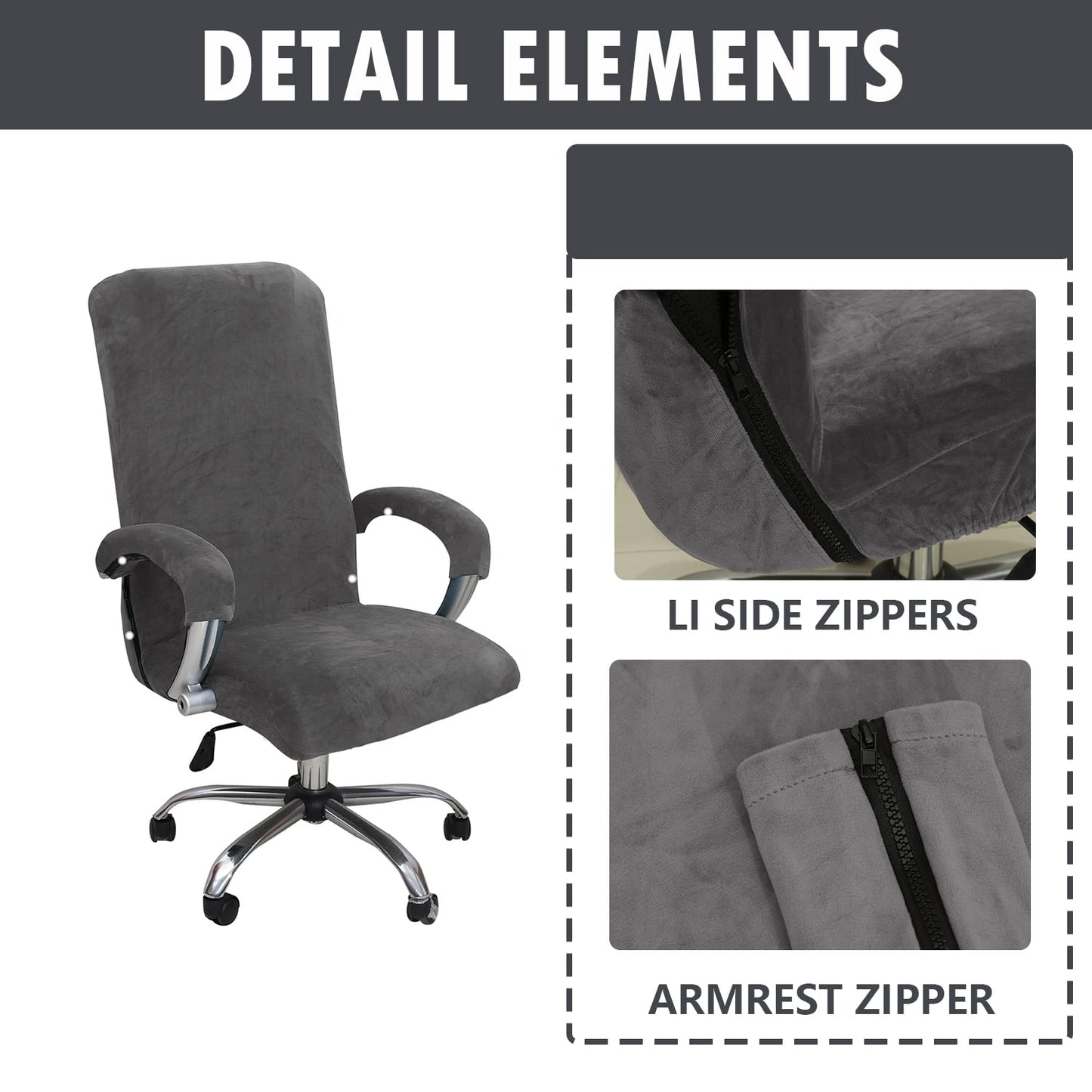 Bestenrose Velvet Office Chair Cover Stretch Computer Desk Armchair Covers