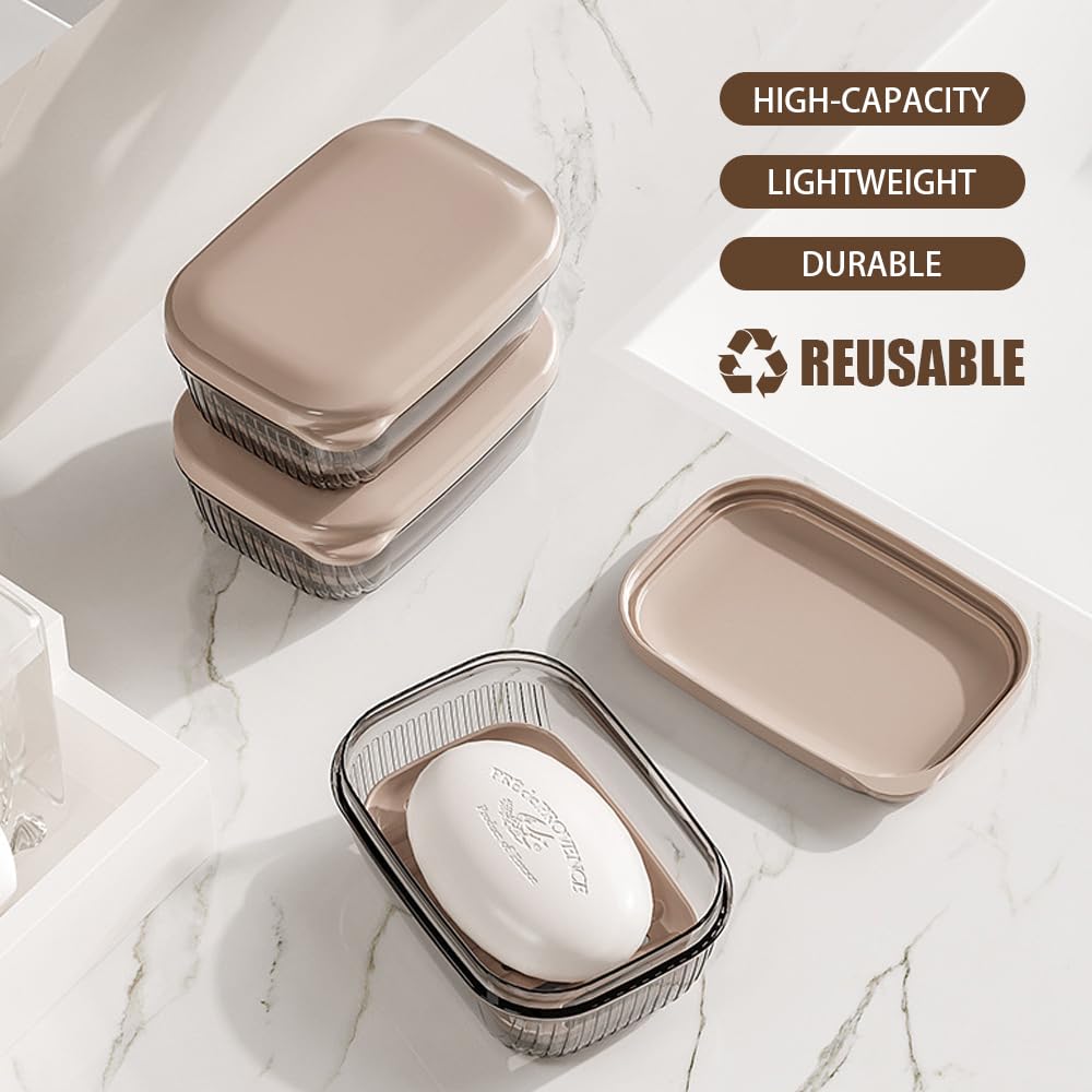 Travel Soap Case,Soap Holder,Soap Box with Lid Portable Soap Case,Sealed With Cover, Waterproof and Moisture-Proof for Traveling, Camping, Outdoor