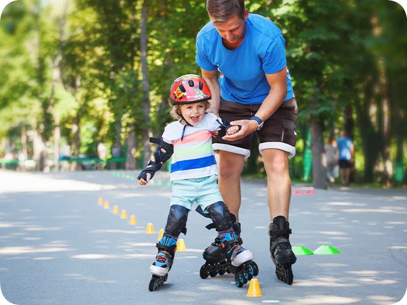 Inline Skates Children's Kids Inliners Roller Skates Roller Blades ABEC 7 Carbon Children's Inline Skates Adjustable Shoe Size (Pink/Grey, M 34-37)