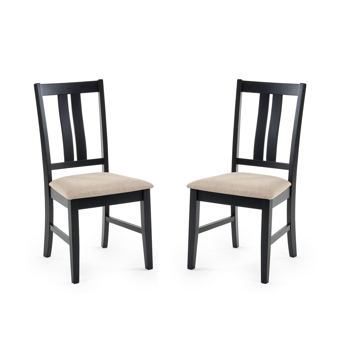 Julian Bowen Hilton Dining Chairs, Set of 2, Black - H96 x W49 x D53cm