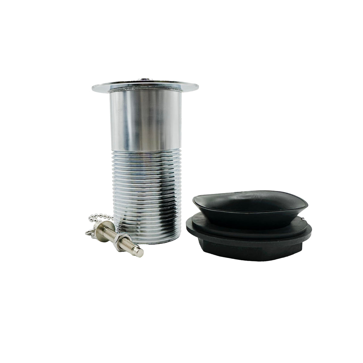 PlumbEZ Unslotted Sink Waste with Plug and Chain Chrome - Stainless-Steel Pop Up Basin Waste, 1.1/4 Inch