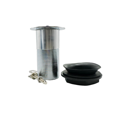 PlumbEZ Unslotted Sink Waste with Plug and Chain Chrome - Stainless-Steel Pop Up Basin Waste, 1.1/4 Inch