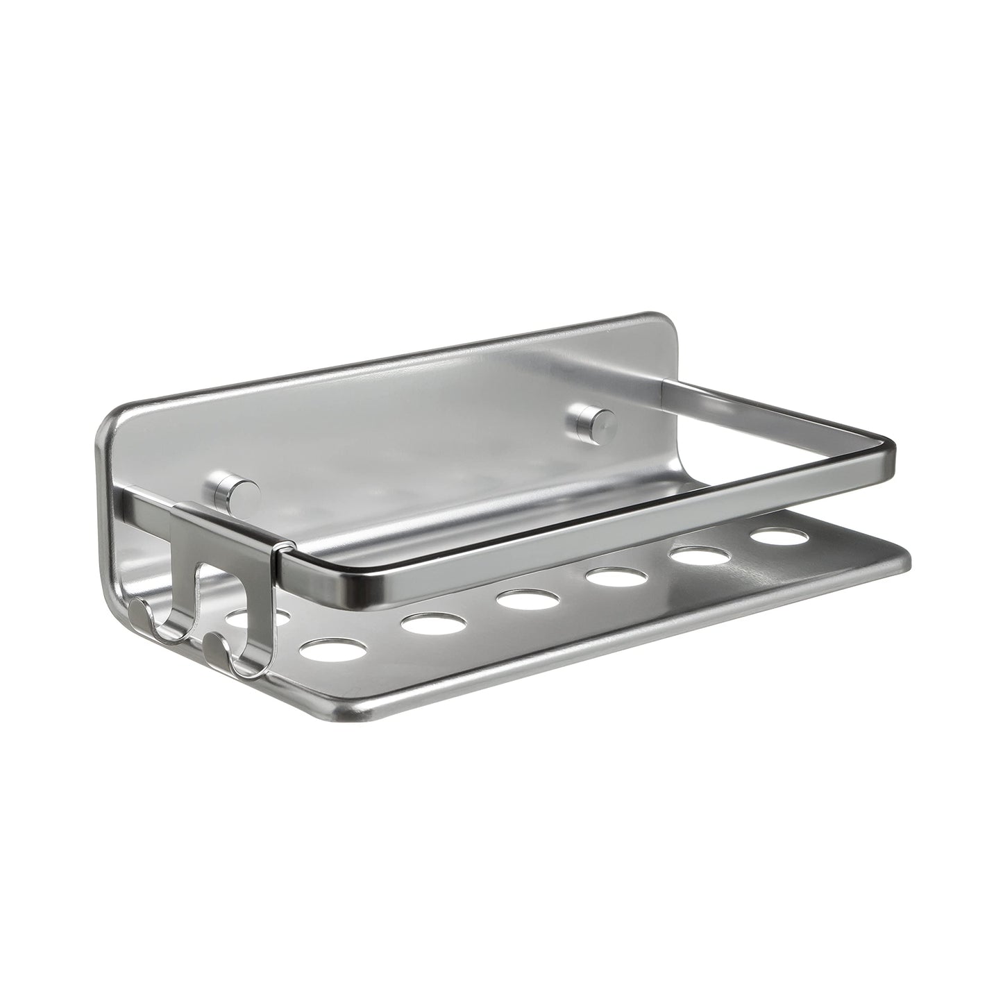 TATAY Rectangular Shower Shelf Moon, 100% Stainless Steel, Aluminium, Minimalist Design, 10 Year Warranty. Measures 20 x 10 x 5,5 cm