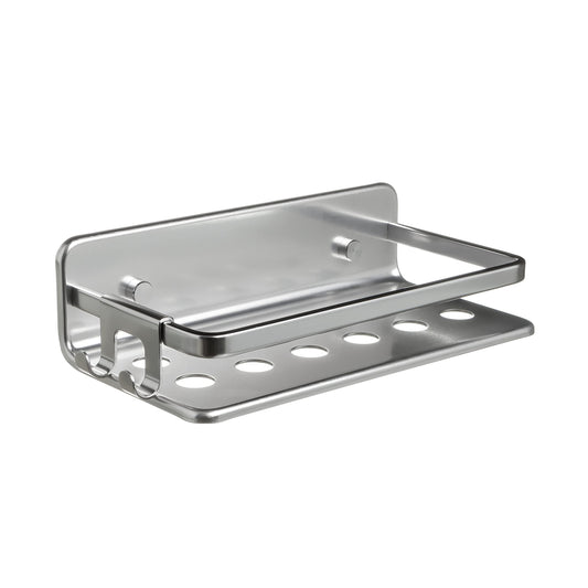 TATAY Rectangular Shower Shelf Moon, 100% Stainless Steel, Aluminium, Minimalist Design, 10 Year Warranty. Measures 20 x 10 x 5,5 cm