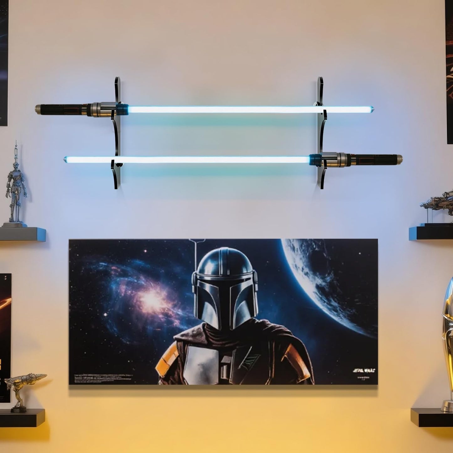 TOPNEW Lightsaber Stand/ Holder Wall Mount, Acrylic Wall Display Rack Suitable for Swords, Light Saber(Black)