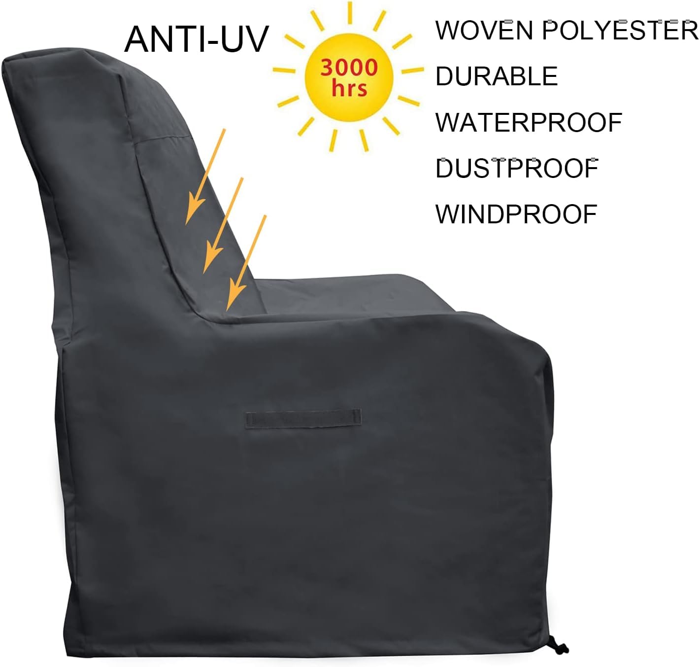 ATR ARTTOREAL Garden Chair Covers Waterproof,Outdoor Patio Furniture Chair Protective Storage Cover, Heavy Duty Stacking Chair Cover Fits up to 82D