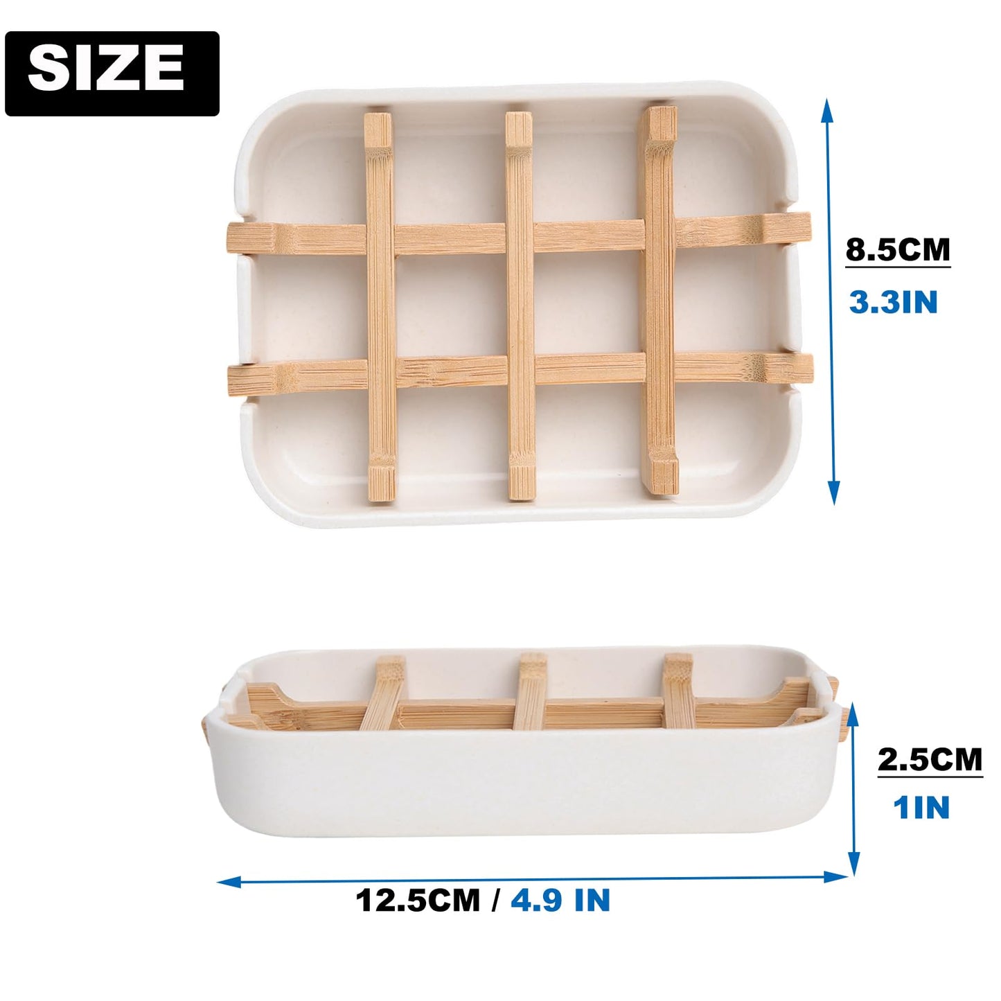 Ninebendstreams Bamboo Fiber Soap Holder and Soap Dish Combination