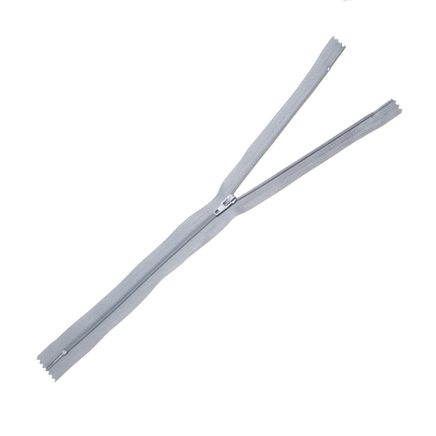 Trimz 35cm (~14inch) Grey one Way end Stop Zip with 4mm Teeth 1 Pcs, Polyester, 35 cm