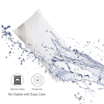 HOMEFOUCS Luxury Feather and Down Pillows, pack of 2 100% Cotton Shell, Soft Hotel Quality Pillows (40% Down)