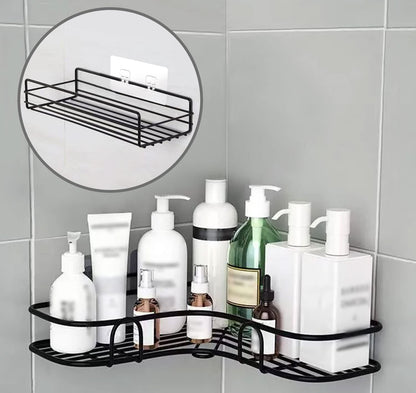 SUBTAVIK 12 Pcs Shower Caddy Adhesive Hooks Replacement, Corner Sticker Transparent Sticky for Bathroom Kitchen Shelf Double&Single Hook, YW0133