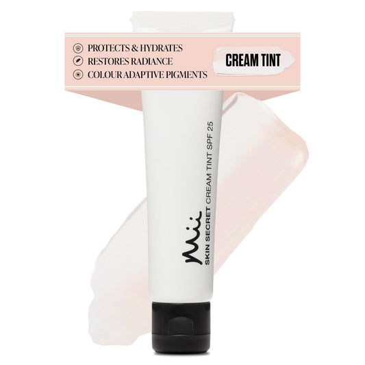 Mii Cosmetics Skin Secret, Cream Tinted Moisturiser, SPF25, Ultra Lightweight Fluid Tint, with Micro Encapsulated Pigments for Natural Radiance,