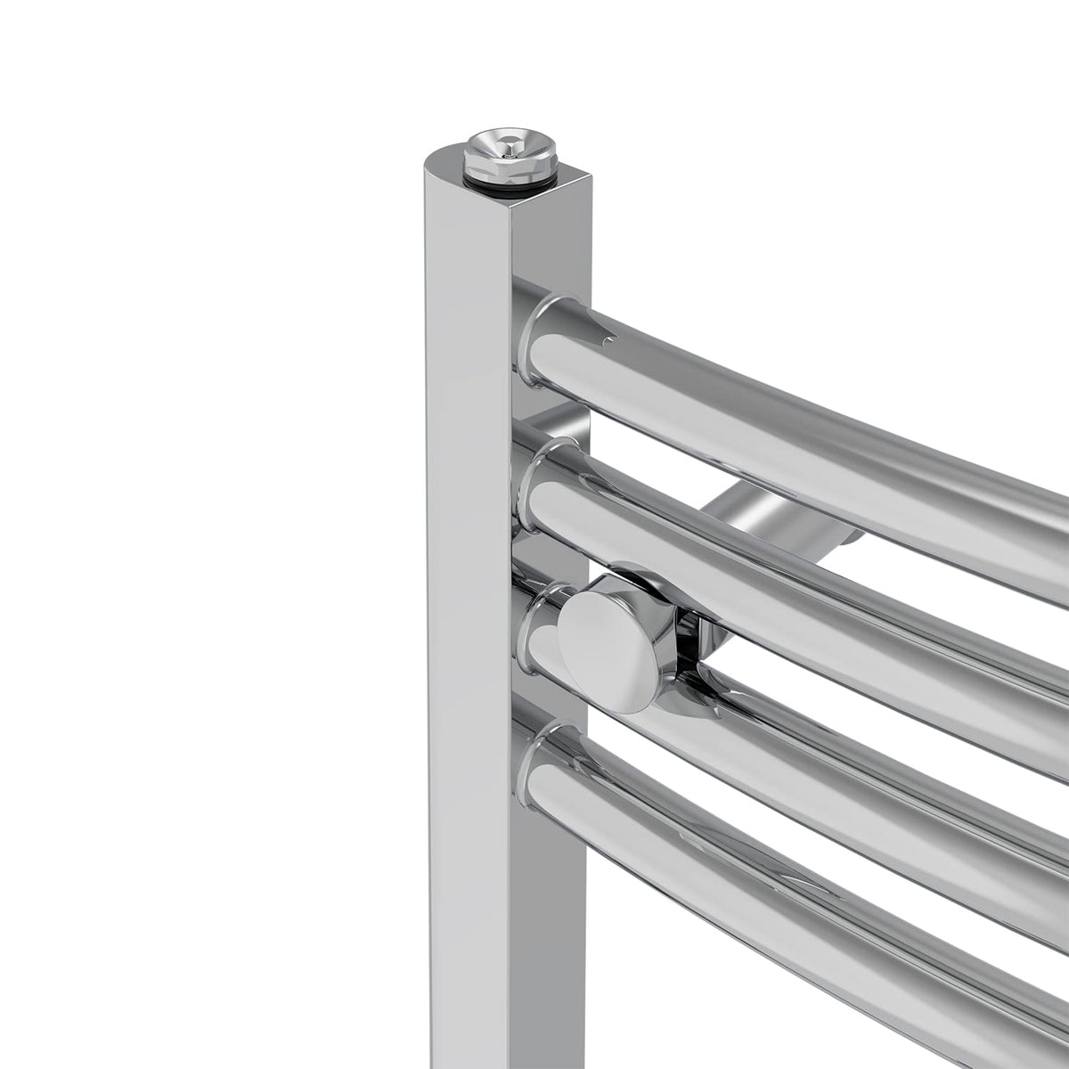 NRG Chrome Heated Towel Rail Curved Designer Bathroom Radiator - 1200×300mm