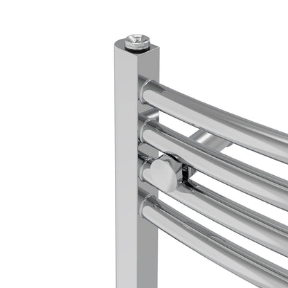 NRG Chrome Heated Towel Rail Curved Designer Bathroom Radiator - 1200×300mm
