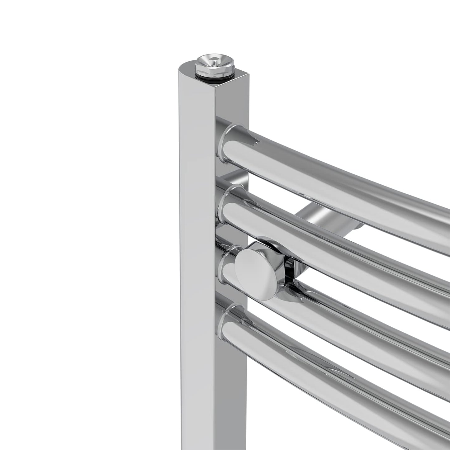 NRG Chrome Heated Towel Rail Curved Designer Bathroom Radiator - 1200×400mm