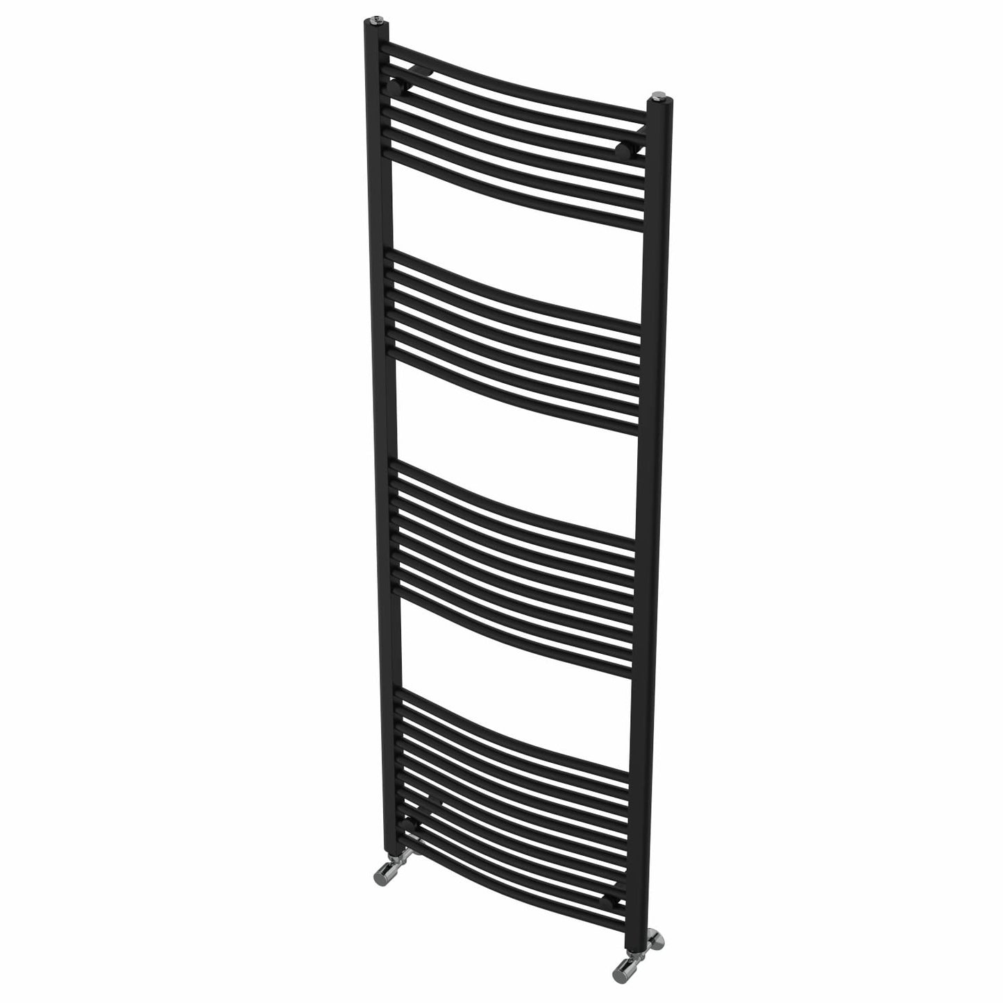 Warmehaus Curved Bathroom Heated Towel Rail Warmer 1800x600mm Black