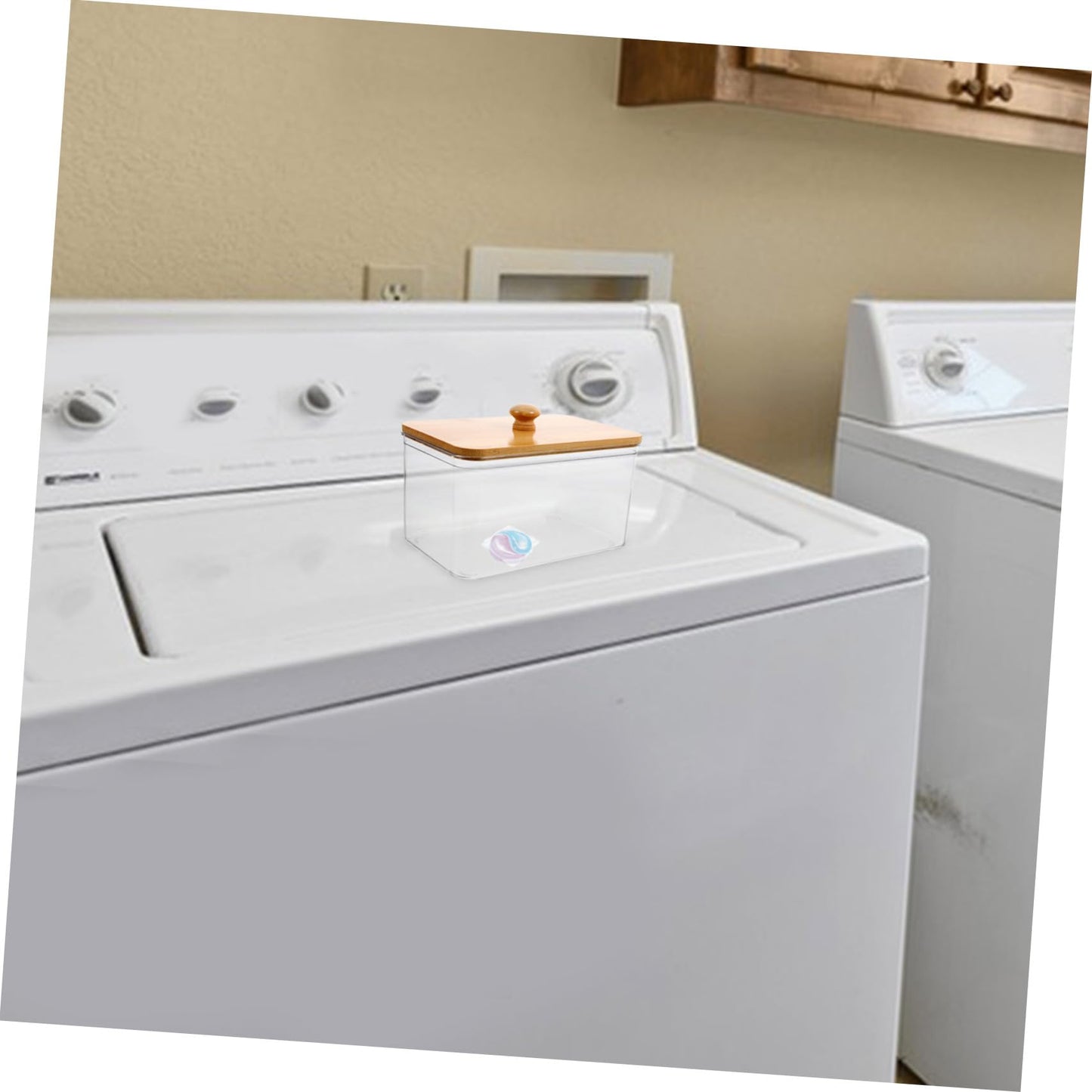 LOLIPPYY Clear Laundry Sheet Holder with Lid Pet Laundry Pod Container for Dryer Sheets Powder and Accessories Transparent Organizer for Room Storage