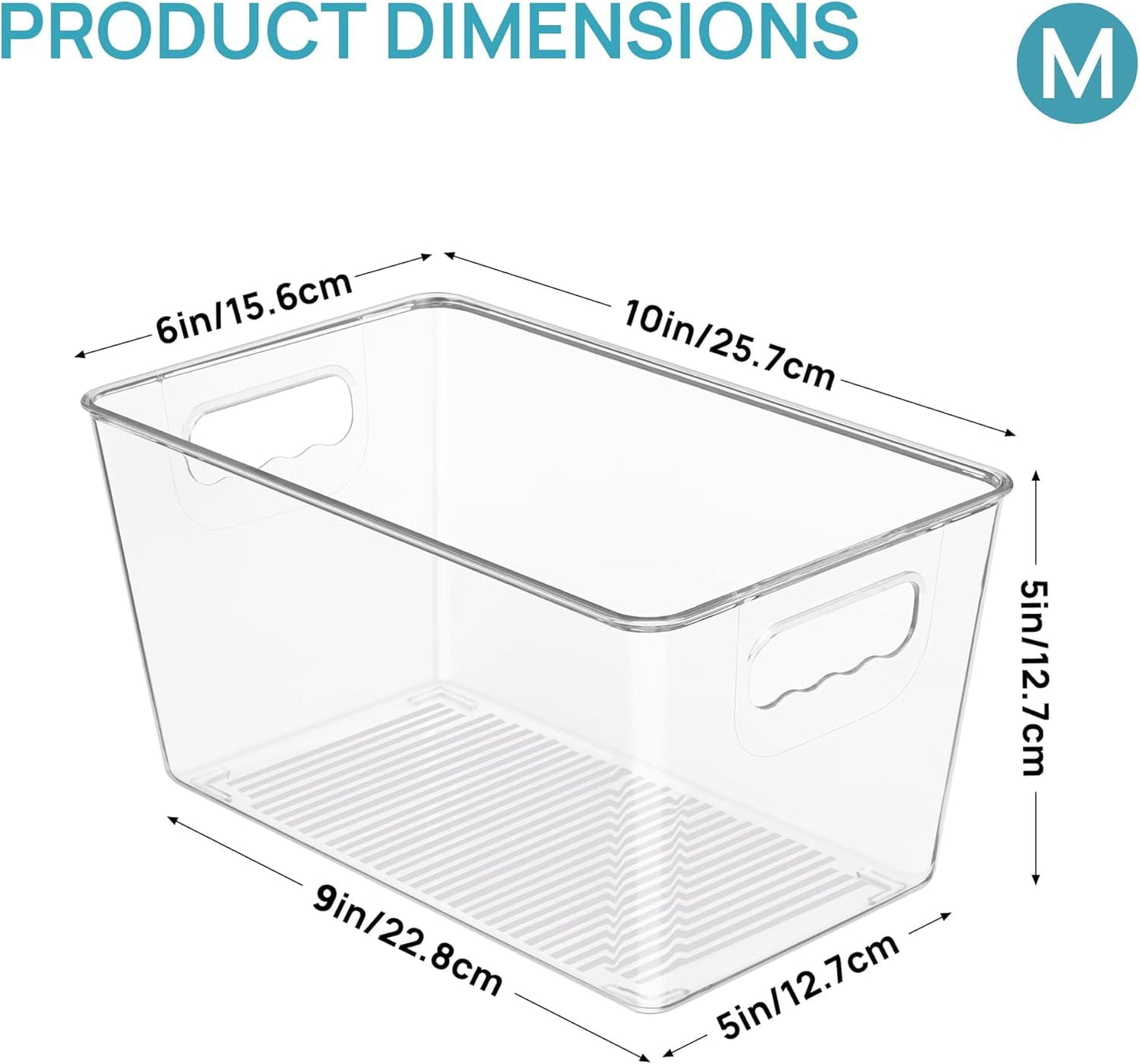 Vtopmart Clear Plastic Storage Boxes, Pantry Storage Organizers 4 Pack