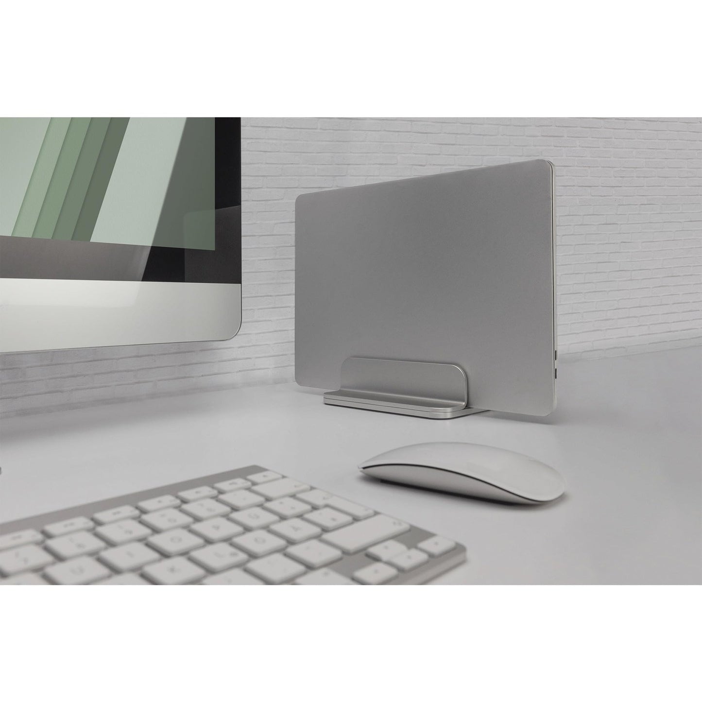Digitus vertical notebook stand - variable size 7.7-40 mm - anti-slip pads - silicone pads inside - timeless aluminium design - 10kg load capacity