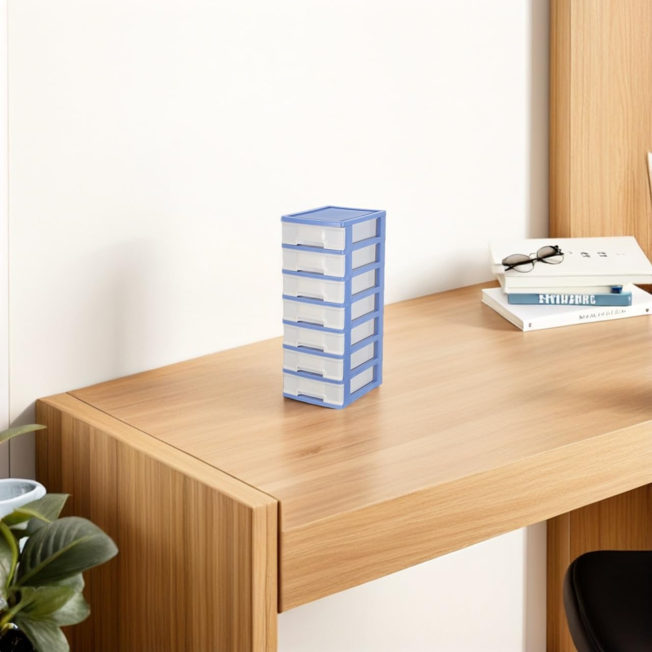 Veemoon Plastic Drawer Storage Cabinet Desktop Storage Organizer with Multi Layer Drawers Small Drawers Unit for Desk Stationery Cosmetics Craft