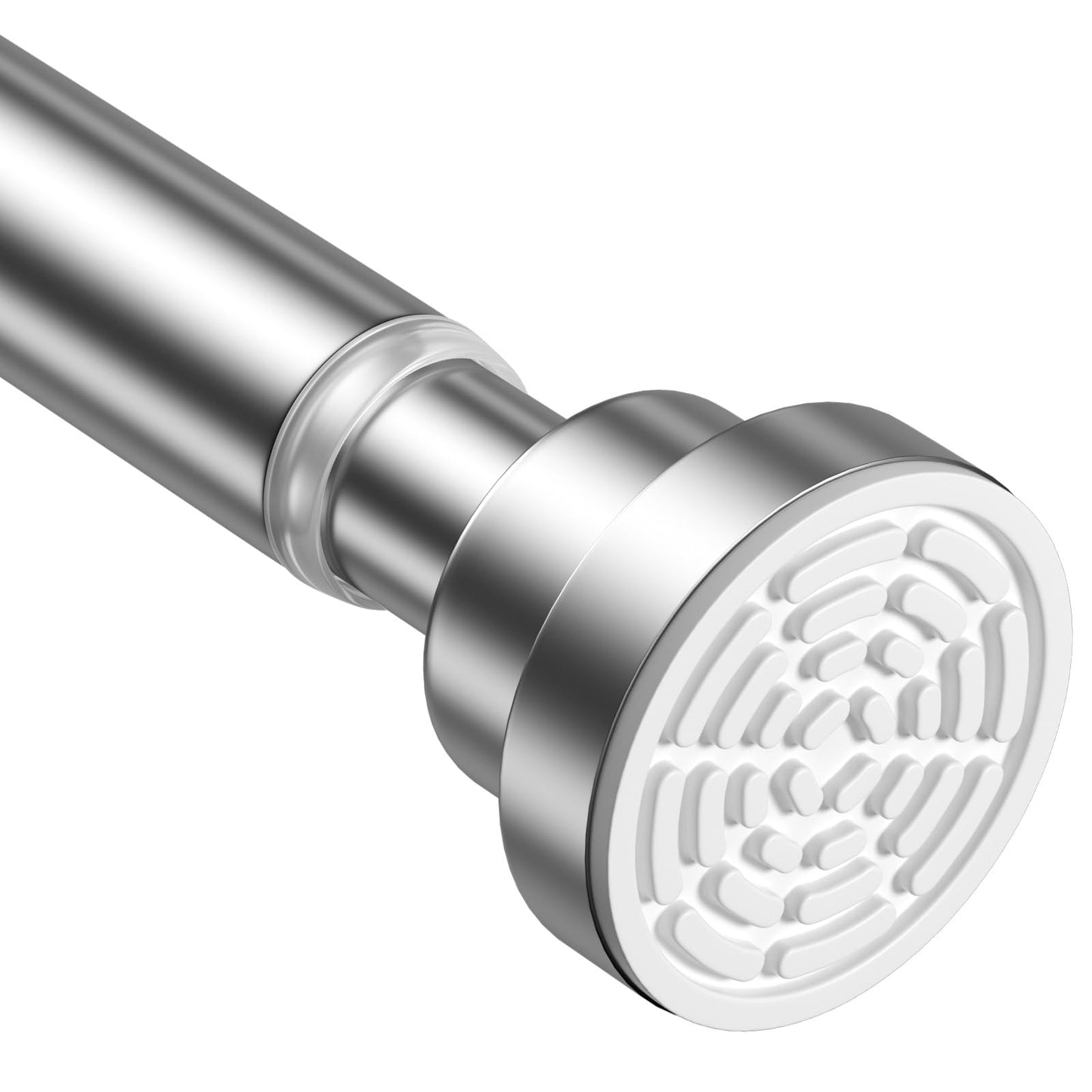 Shower Curtain Pole,Extendable Curtain Poles 79-195Cm,Shower Poles Extendable No Drill,Shower Curtain Rail Non-Slip,Sliver Shower Pole For