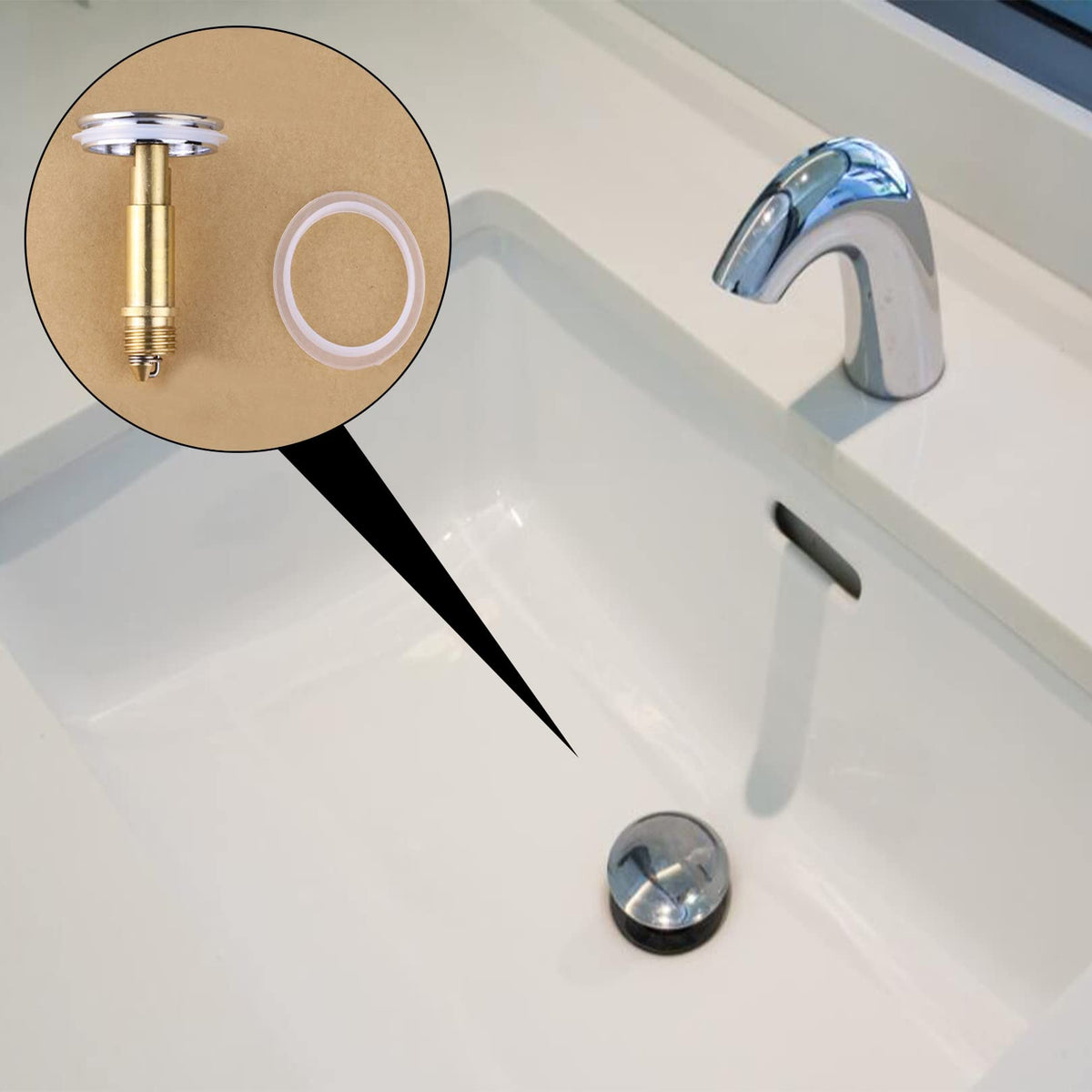 2PCS Clear Sink Plug Seal Rings for 31mm and 39mm Drains, Rubber O-ring