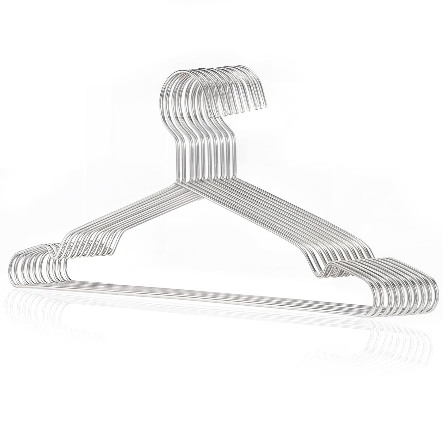 DARUITE Metal Wire Coat Hangers for Clothes, 42cm, Silver 10 Pack