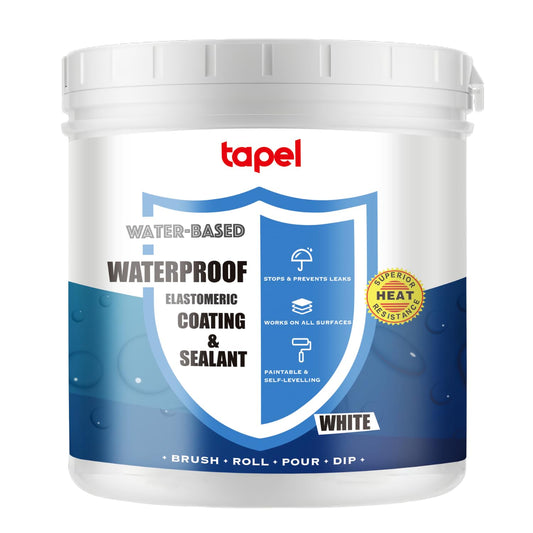 Tapel Liquid Rubber RV Roof Coating - 3X Stronger- White 1L - Waterproof Sealant for Leaks & Cracks, UV/Cold Resistant Paint for Metal, Wood &