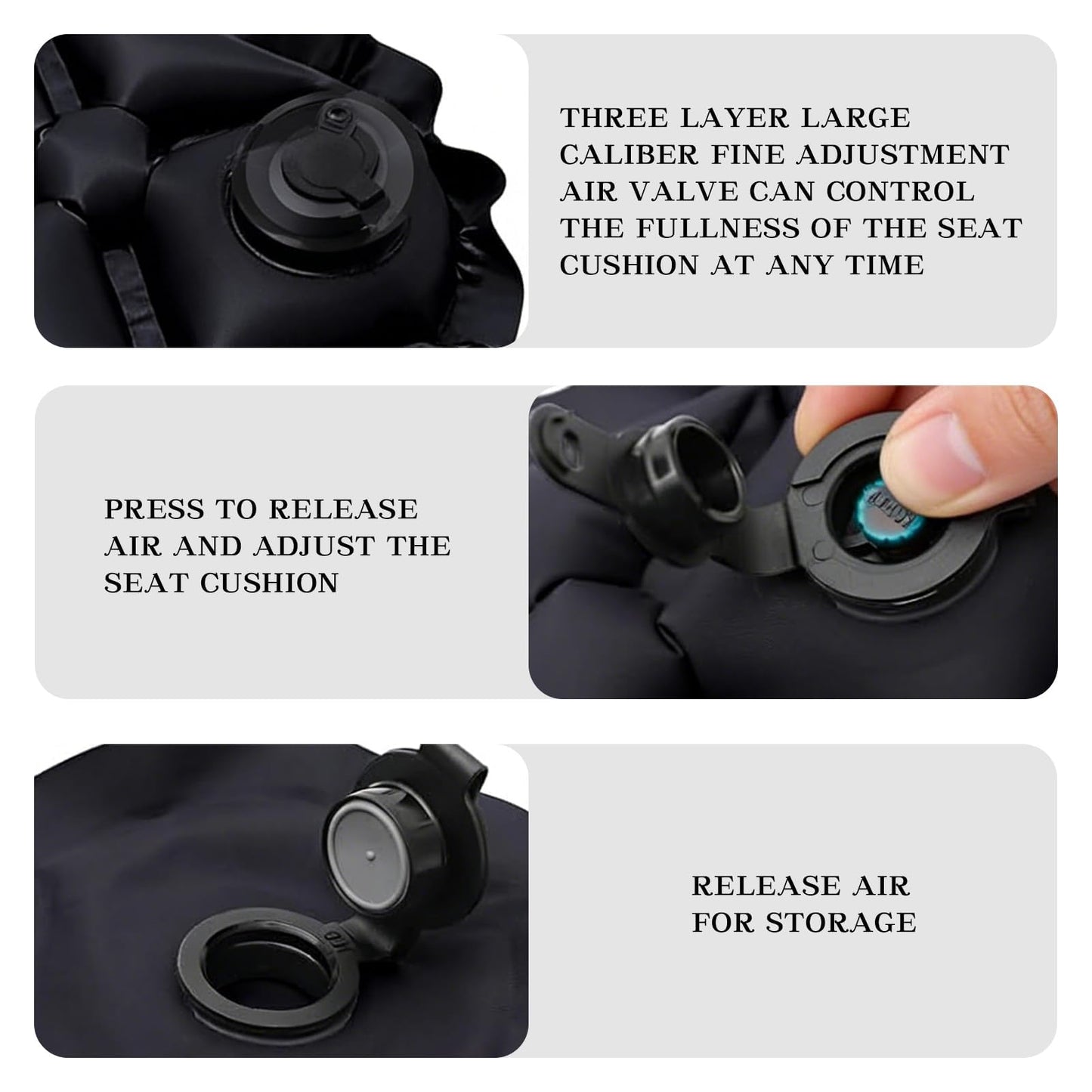 Heyung Inflatable Seat Cushion,Inflatable Air Seat Cushion with Nano Anti-Slip Technology,Portable Travel Seat Cushion for Camping Hiking Airplane