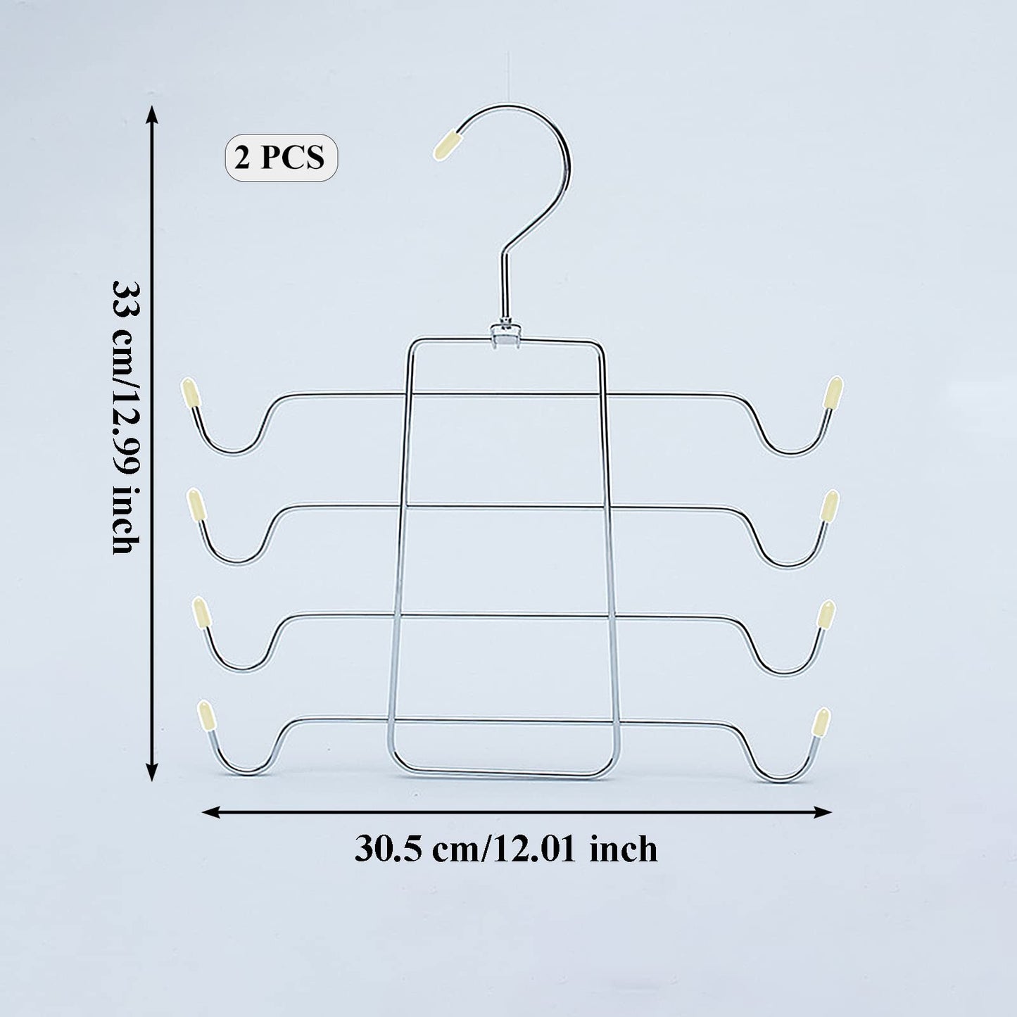 2 Pieces Metal Hangers, Multilayer Hanger, Space Saving Hanger, Foldable, for Tank Tops, Cami, Bra, Swimsuit (Apricot)