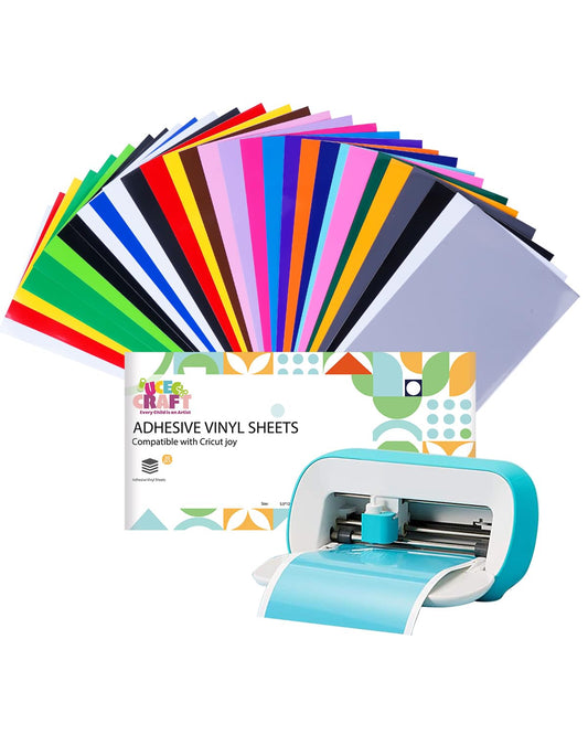 UCEC Smart Vinyl Permanent for Cricut Joy 30 Pack, Self Adhesive Vinyl 14 x 30.5 cm - 23 Assorted Colors Vinyl Plotter Film for DIY Cups, Cars, Party