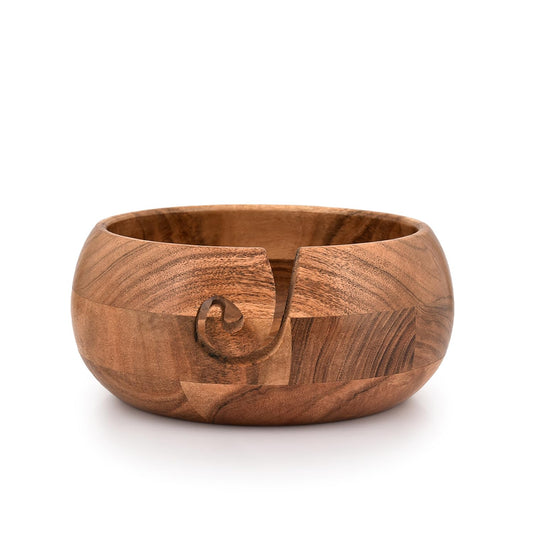 Kimona Yarn Storage Wooden Yarn Storage Bowl | Knitting Wool Storage Basket Round Bowl Handmade for Mom & Knitting Lovers (20.32cm x 20.32cm x