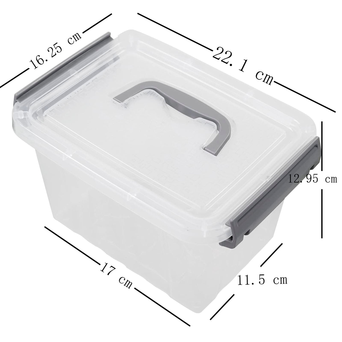 Hespama 6 Pack 3 L Small Storage Boxes with Lids, Clear Lidded Storage Box