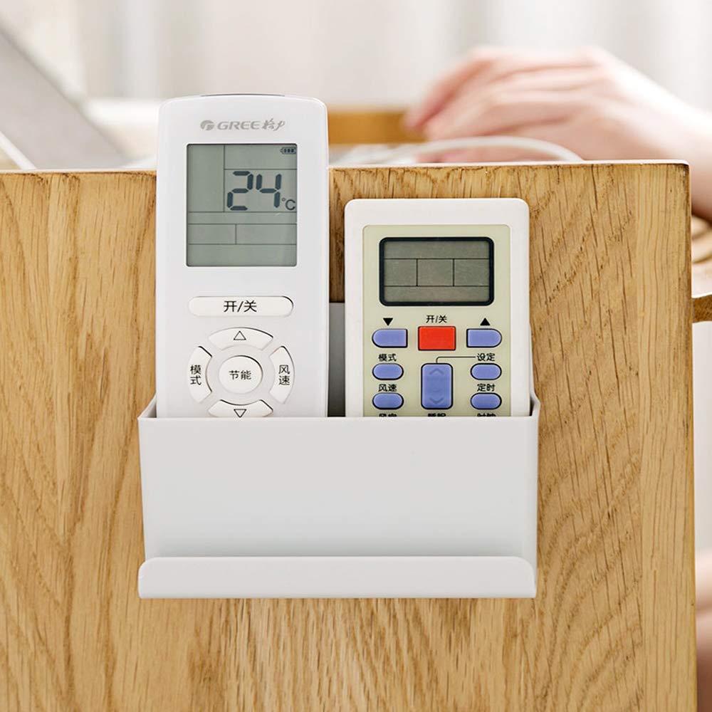 XINGYIYIJIA Wall Mounted Organizer Storage Box Remote Control Air Conditioner Storage Case Free Punch No Drilling Self Adhesive Media Organizer Hook
