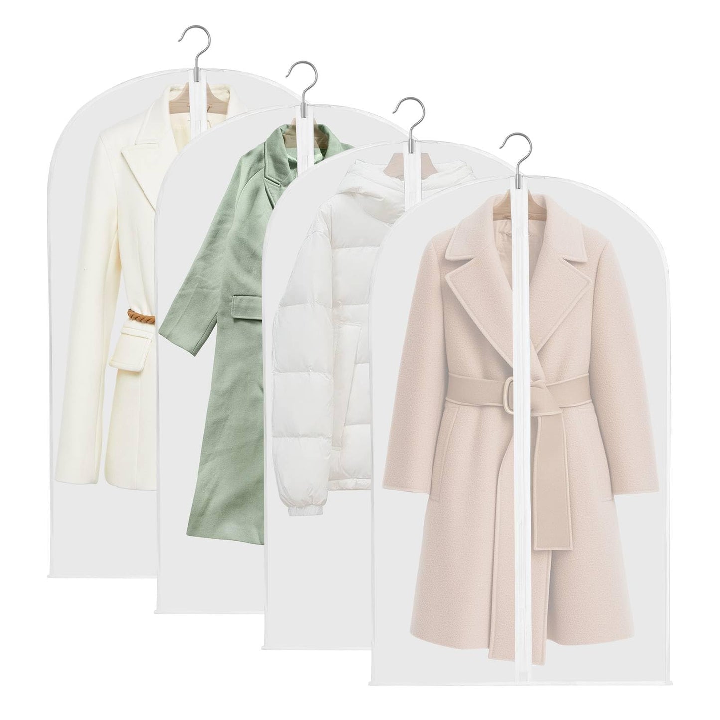 5PCS Garment Bags, 60 x 100 cm (24 x 40 inch) Dustproof Garment Covers