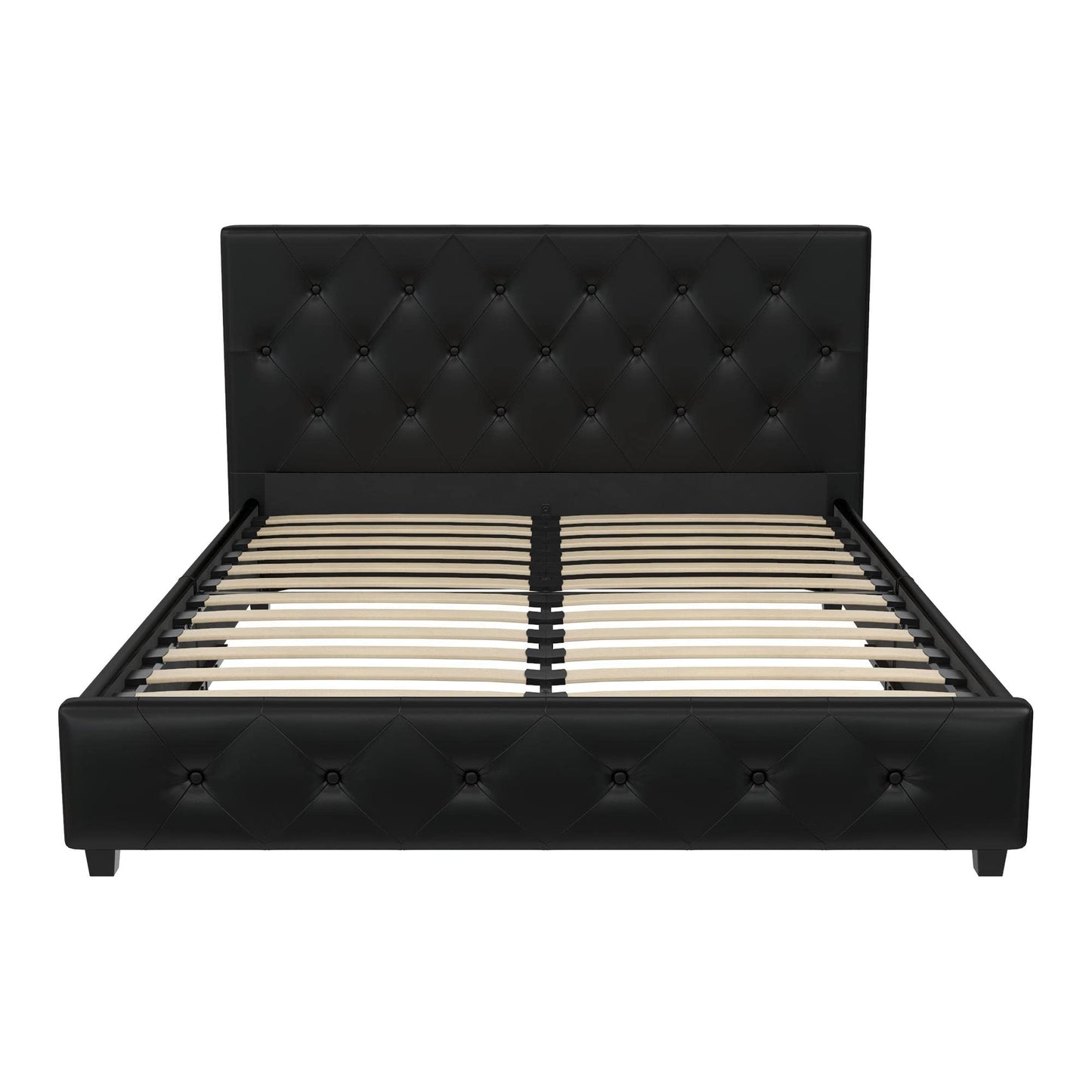 DHP Dakota Upholstered Platform Bed, Black PU Double