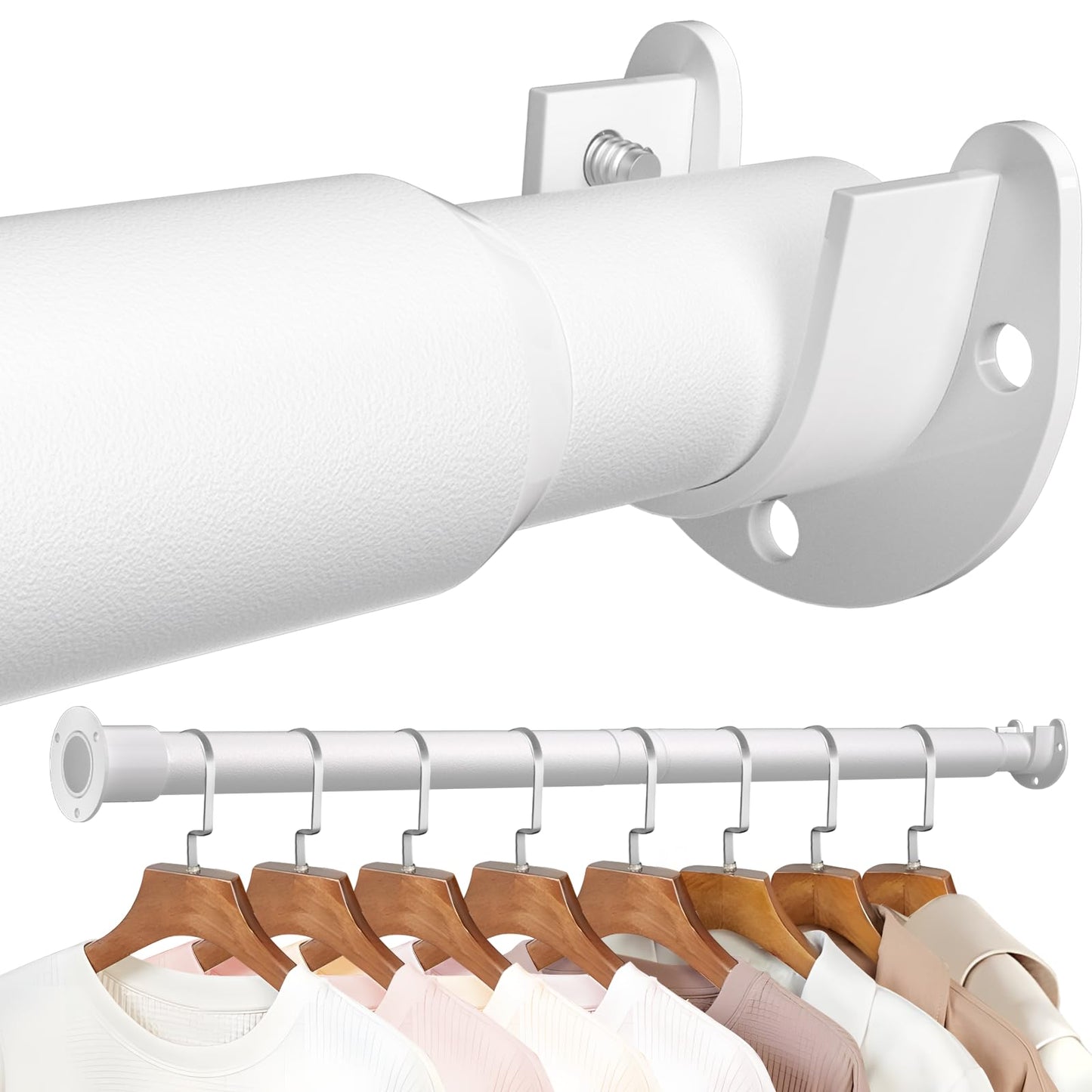 Mavivegue Wardrobe Rail, 33mm Extendable Clothes Rail