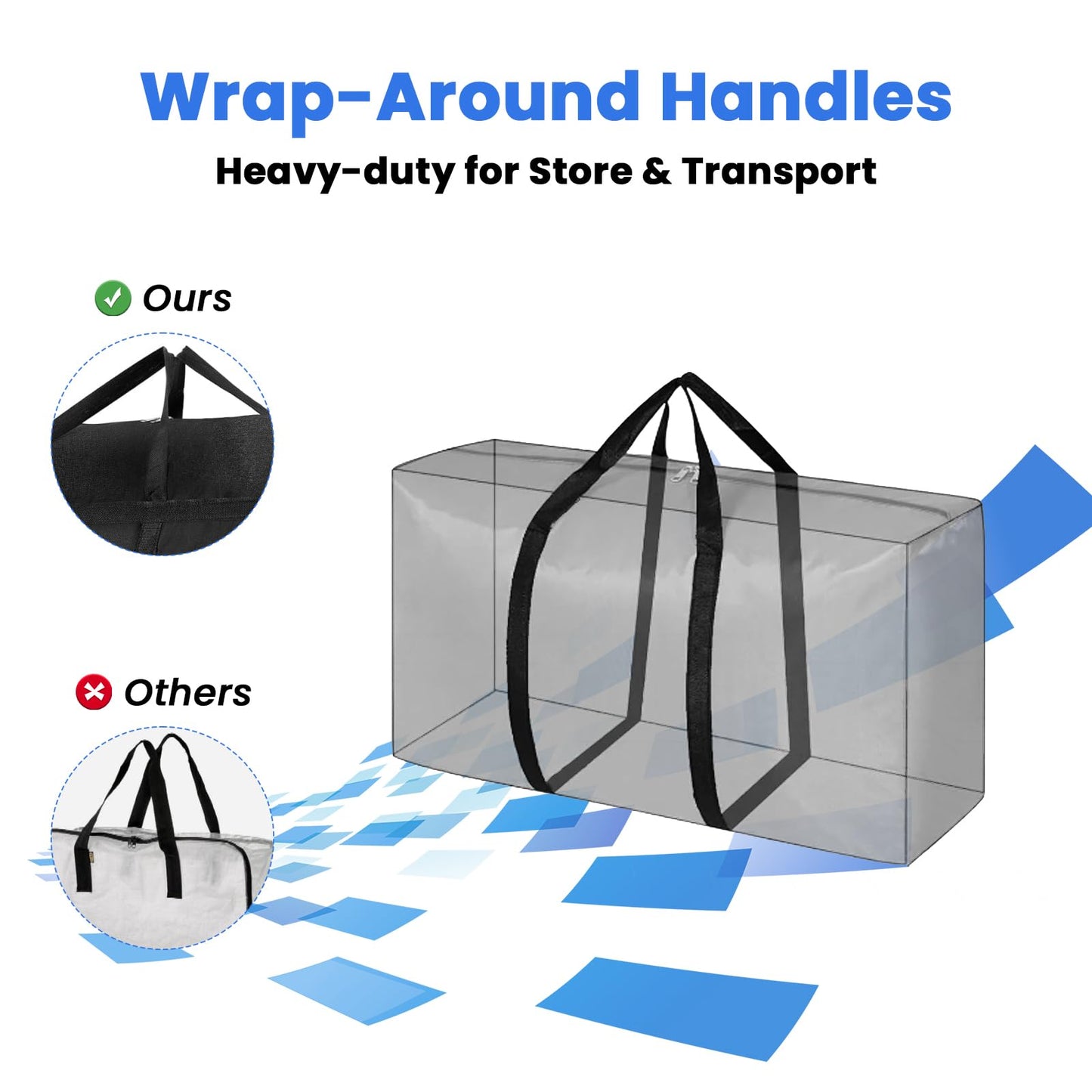 Janety 210L Large Storage Bag, Pack of 2 Thickened Large Clothes Storage Bag Organiser with Zip, Large Bag to Carry Bedding, XXL Travel Bag