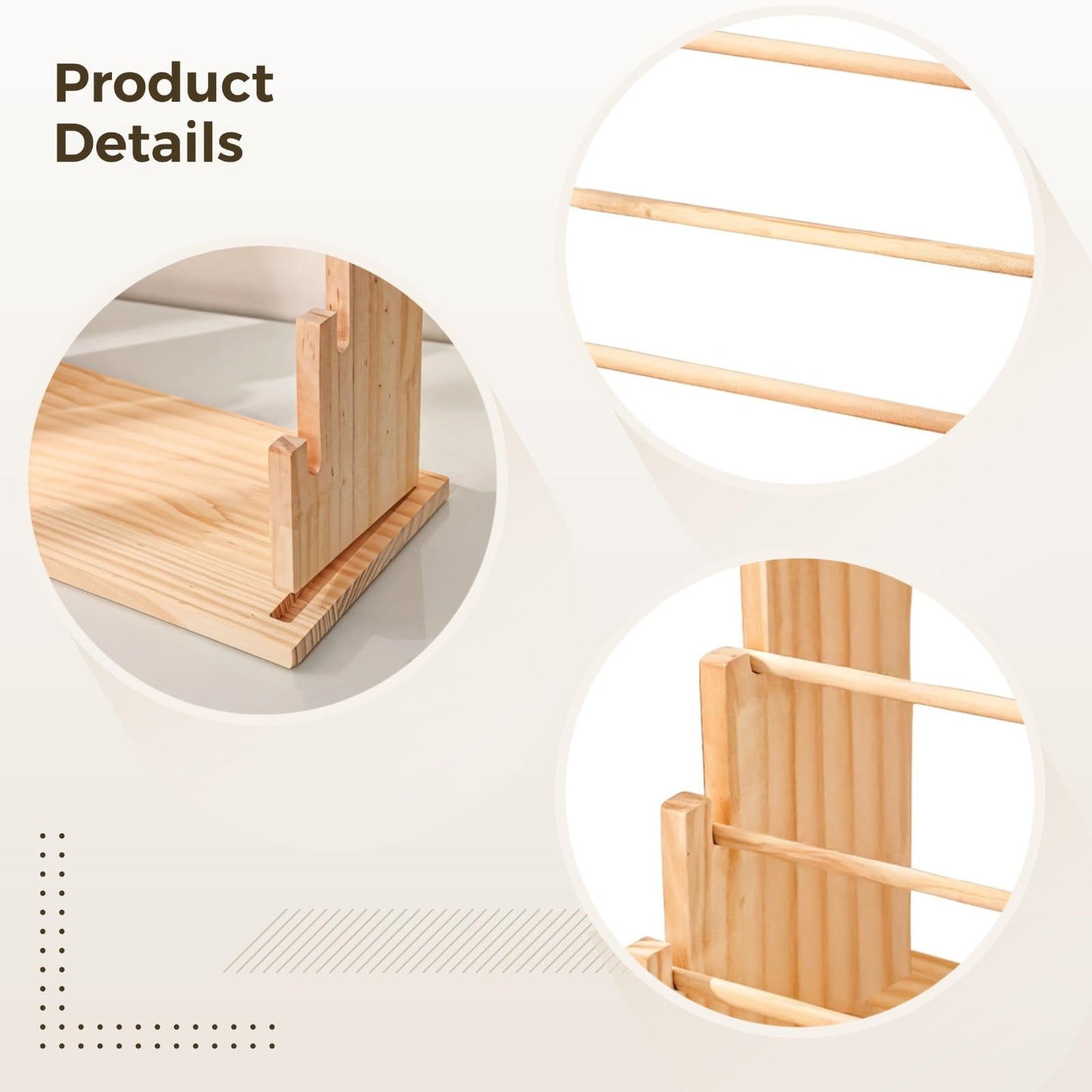 6-Layer Wooden Bracelet Display Stand, Adjustable, Detachable, Strong Weight Capacity, Jewelry Storage for Necklaces, Bracelets, Earrings